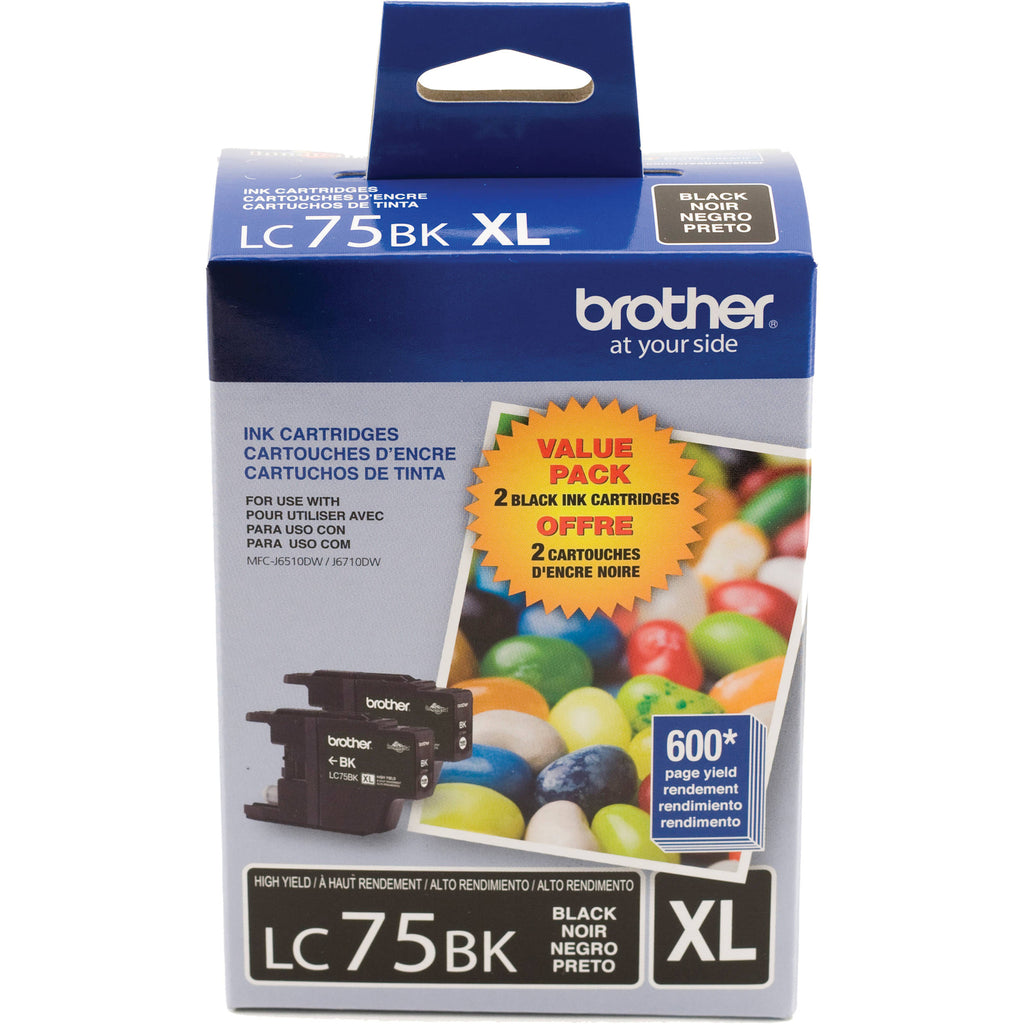 Brother LC75BK - Haut Rendement - Paquet Double