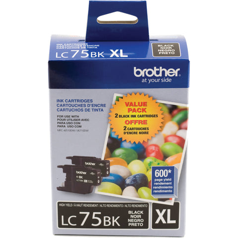 Brother LC75BK - Haut Rendement - Paquet Double